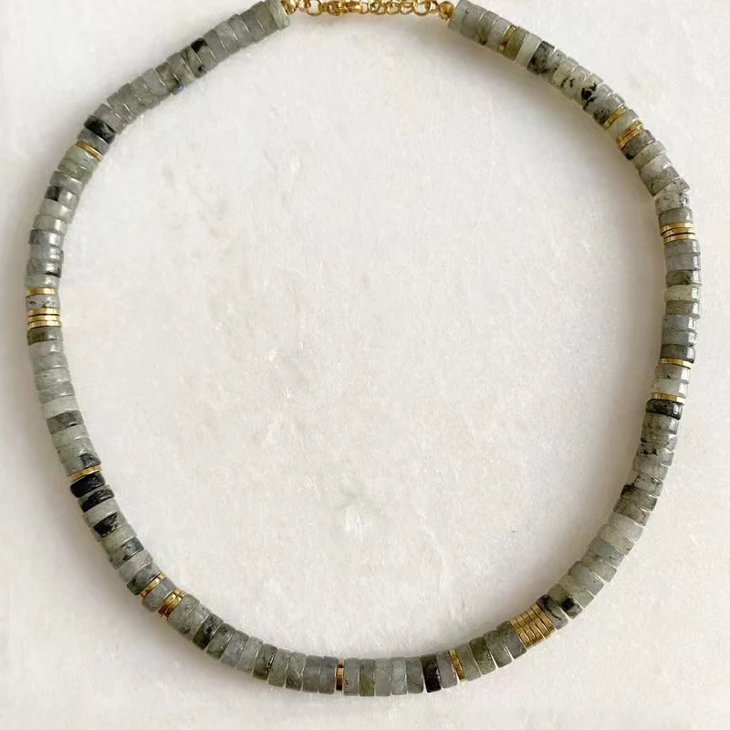 

Hand-made Natural Stone Beaded Necklace Men Women Ethnic Retro Charm Short Jewelry Unique Pattern Stone Corrente Masculina 2021
