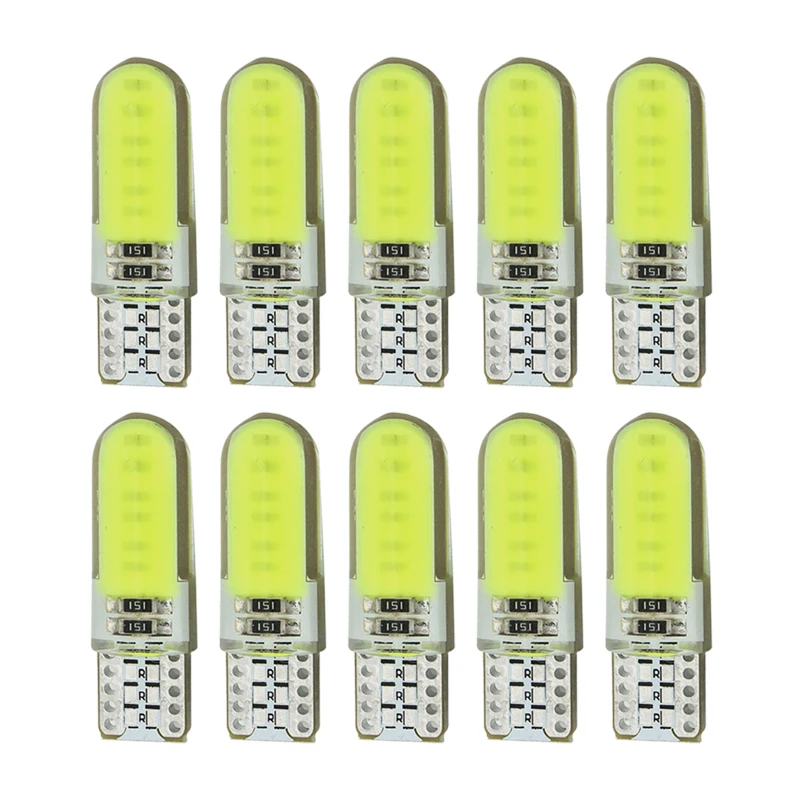 Светодиодная лампа T10 COB W5W, 12 В, 12SMD, силиконовая