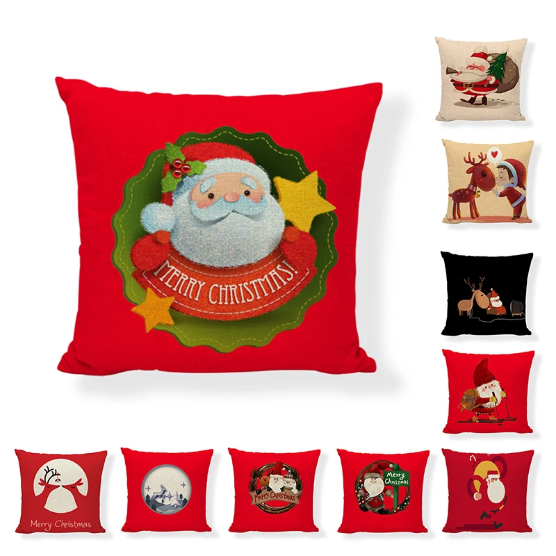 

Рождественская Подушка Чехол красная подушка с мультяшным рисунком чехол для подушки 2022