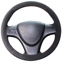diy personalized super soft black suede car steering wheel cover for suzuki kizashi 2010