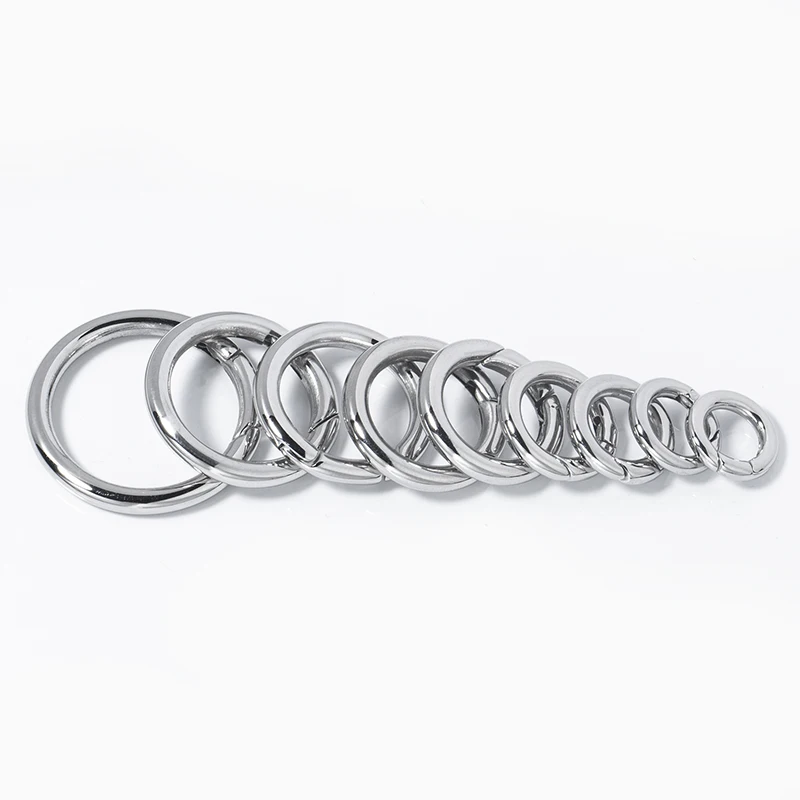 

1PC High Quaity Stainless Steel Round Spring Clasps Openable Spring Snap Clip Hook Keychain Bag Clips Connector Rings For DIY