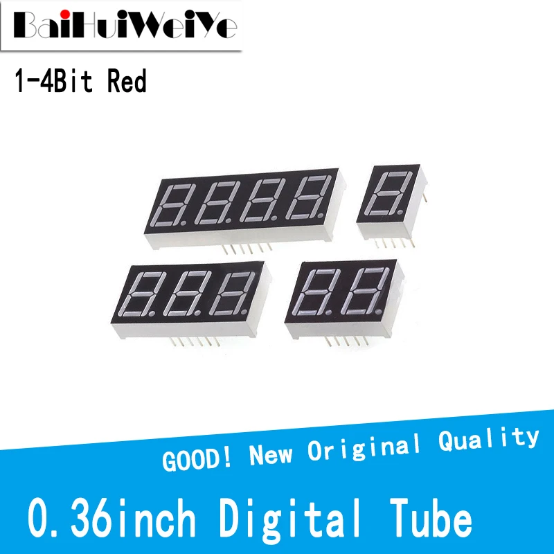 5 шт./лот 0,36 дюйма светодиодный дисплей 7 сегментов 1 бит/2 бит/3 Бит/4 бит цифровая трубка Красный общий катод/анод цифровой 0,36 дюйма светодиодн...