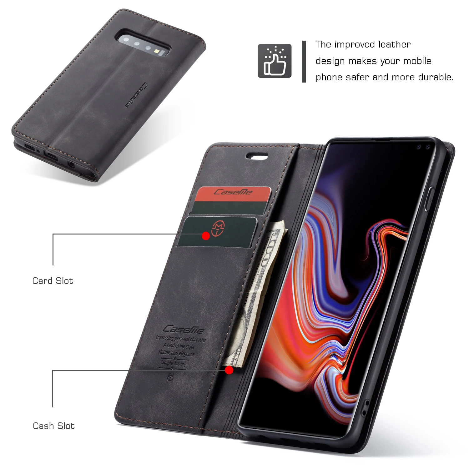 Подходит для samsung Galaxy Note10 S10 S9 S8 A70 A30 A50 A80 чехол, деловой стиль ретро матовый мягкий PU мобильный чехол для телефона