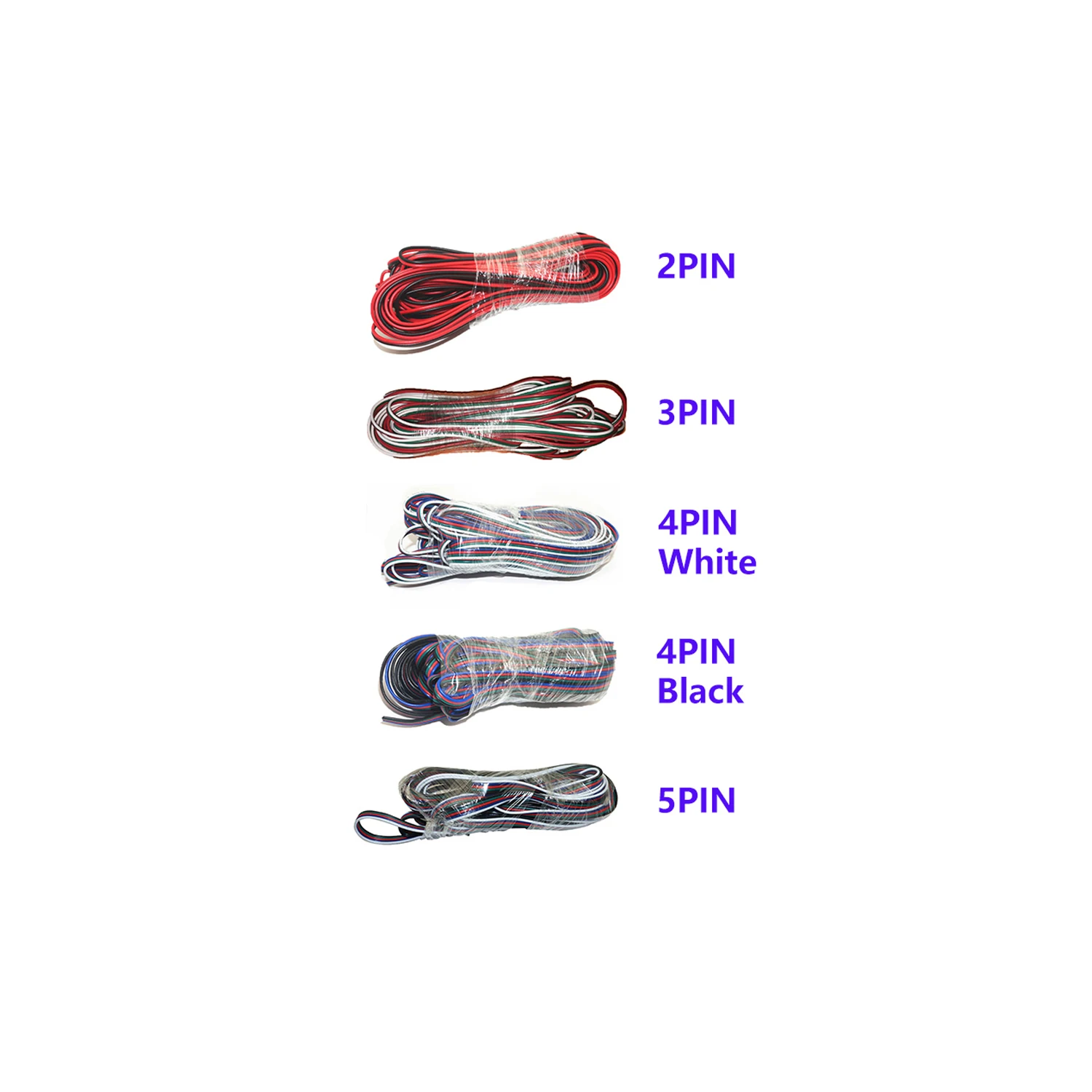 

2/3/4/5Pin Wire Extend Cord Connector Cable Electrical to 5050 3528 2835 LED Strip Light Tape 1M/5M/10M//20M/50M/100M 22AWG