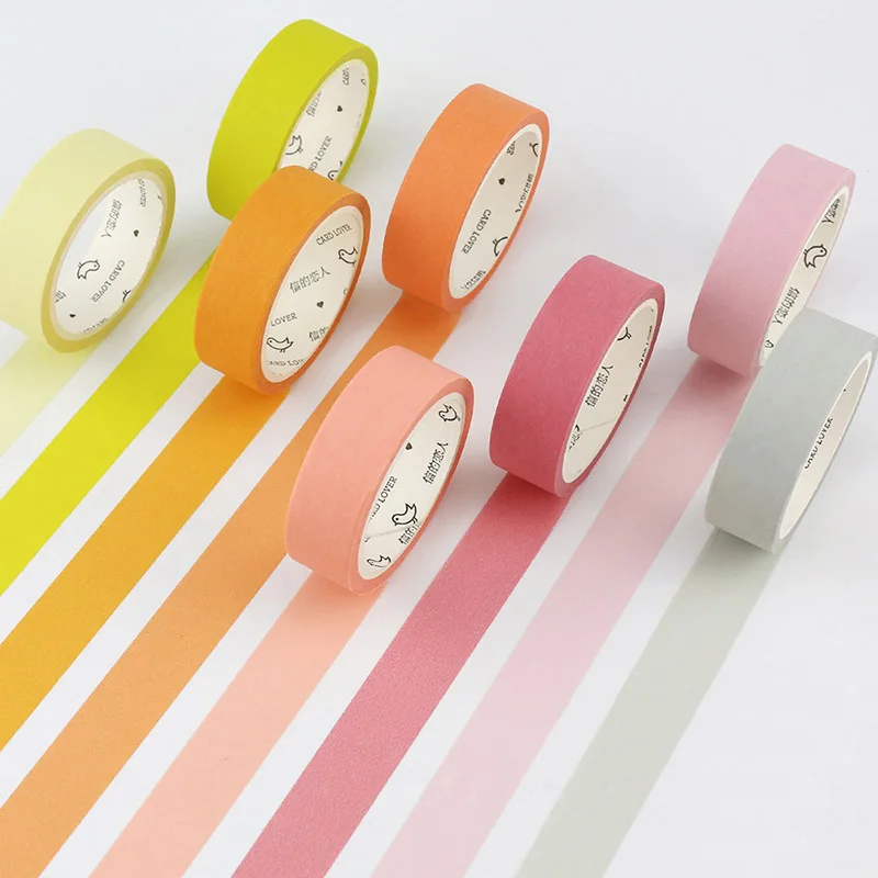 DIY милые кавайные однотонные васи ленты клейкие для украшения дома Скрапбукинг