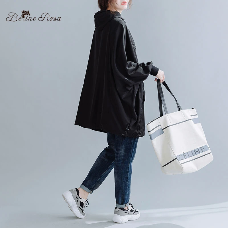BelineRosa 2019 женские тренчи больших размеров стиль летучей мыши 5XL 6XL пальто для