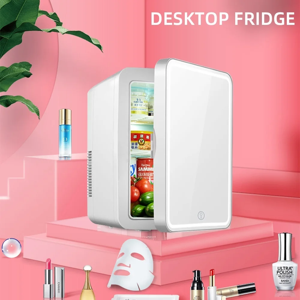 8L Beauty Refrigerator Portable Cosmetics Fridge with LED Lighted Mirror Makeup Car fridge Intelligent Preservation Home Use