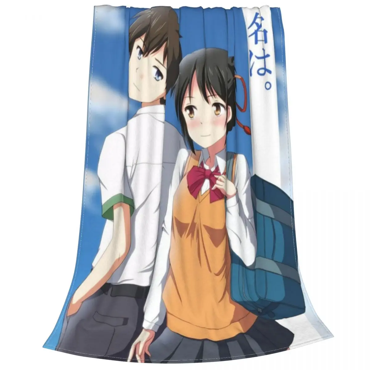 

Your Name Characters Blanket Flannel Printed Taki Mitsuha Breathable Soft Throw Blankets for Home Travel Rug Piece