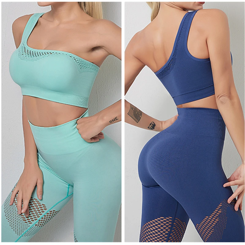 Красный спортивный бюстгальтер леггинсы комплект для йоги бесшовная одежда