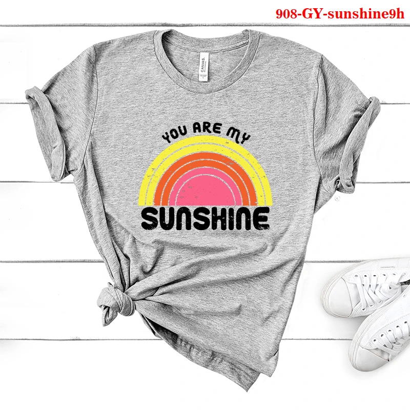 

New Fashion T Shirt Short Sleeve Shirts Tops Bring on The Sunshine Tshirts Funny Car Cartton Tee 2021 Women Fashion Clothing