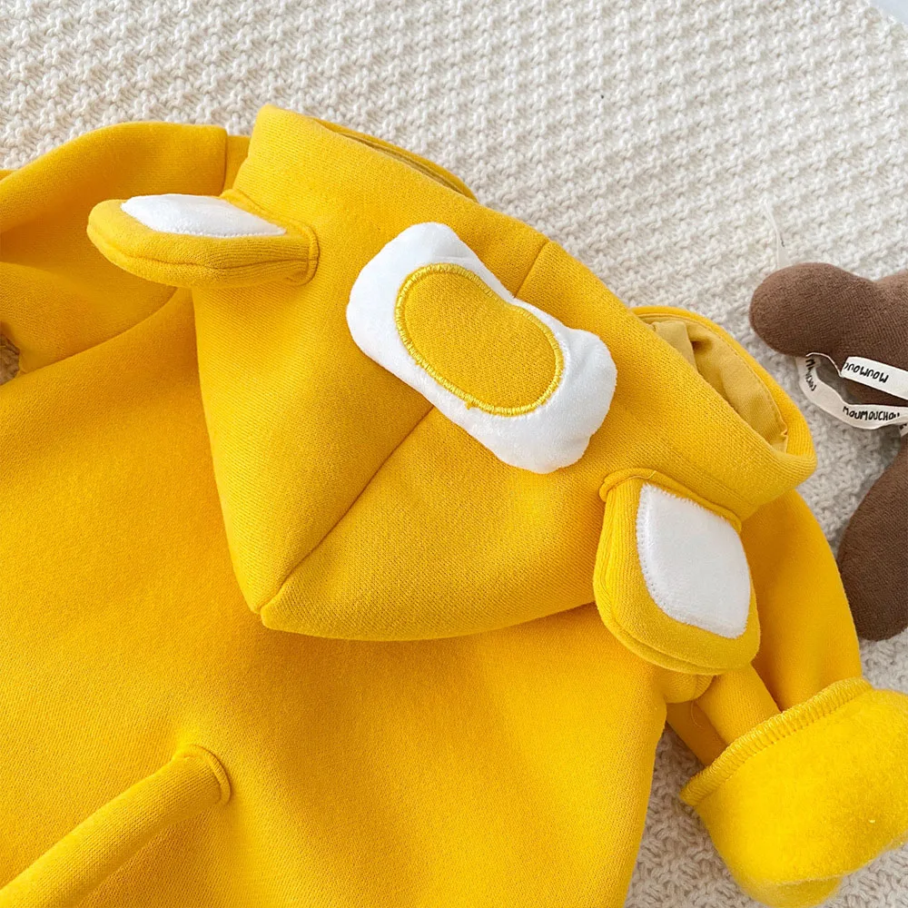 

Baby Boy Girl Christmas Romper Hooded Plus Velvet Autumn Winter Infant Clothing Newborn Onesies Unisex One Piece Jumpsuit