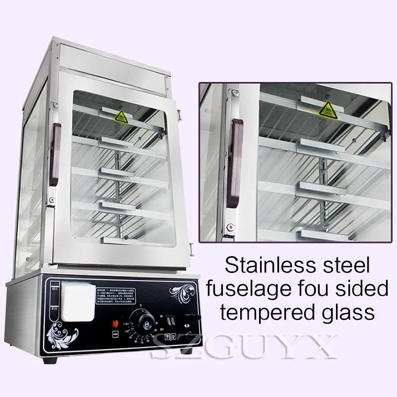 Commercial steamed bun machine Desktop large capacity steaming cabinet Glass electric steamer steamed bread bun Heating cabinet
