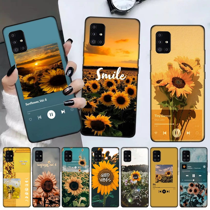 

Cute Flower Sunflower Phone Case For Samsung Galaxy A52 A51 A71 A72 A12 A22 A32 A42 A21S A31 A41 A02S A11 A01 Cover Coque Funda
