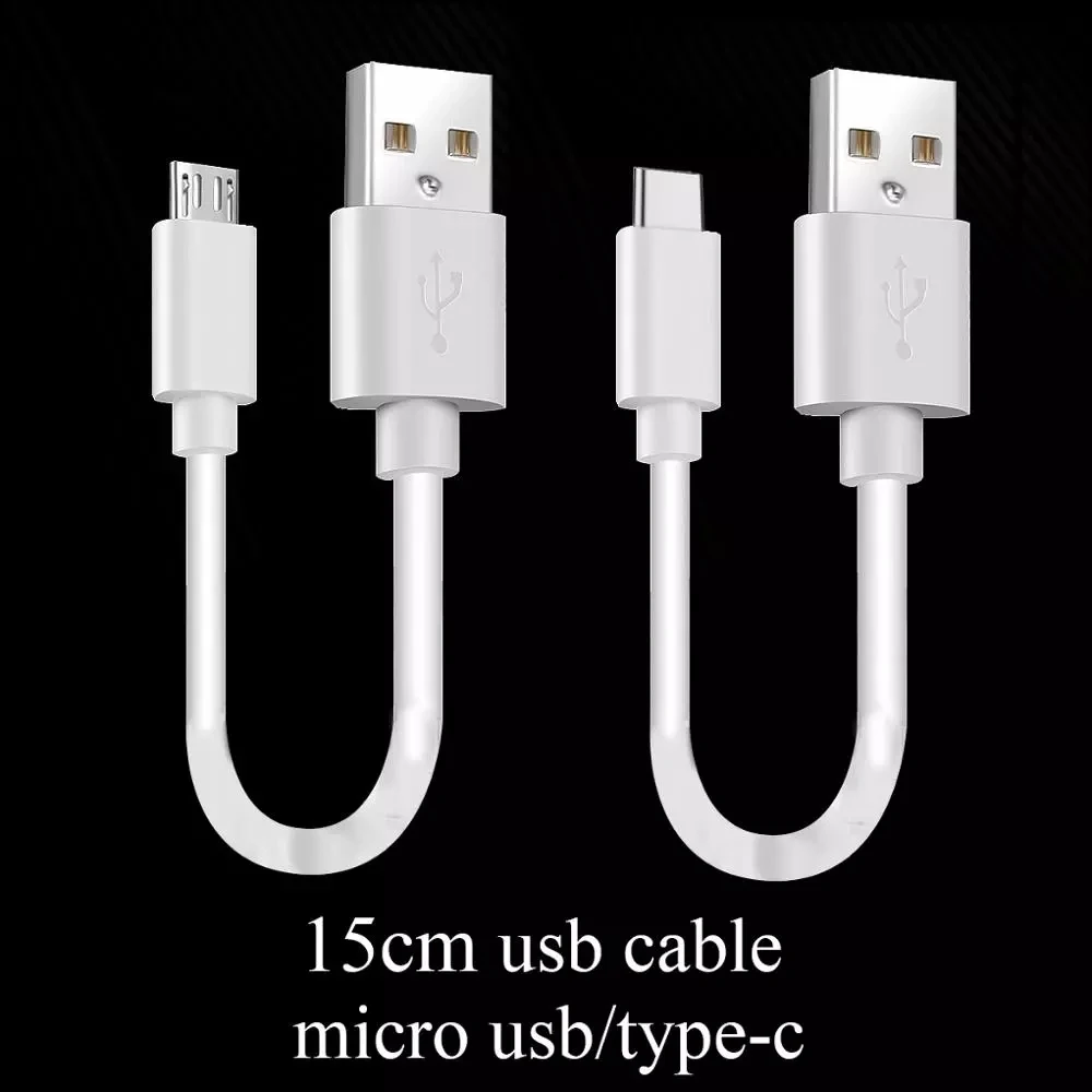 

2023 New 15cm Short TPE Type C Cable USB to Micro USB 2A Fast Charging Data Cord Charger for Samsung Huawei Xiaomi All Phones