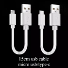 Короткий кабель Micro USB 15 см, USB-кабель типа C для быстрой зарядки и передачи данных, адаптер для телефонов Samsung, Huawei