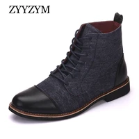 zyyzym men boots spring autumn casual shoes cowboy boots mens oxfords fashion leather boots men boots zapatos de hombre