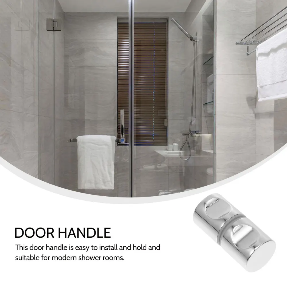 

1pc Practical Useful Bathroom Handle Knob Household Shower Door Knob (Silver)