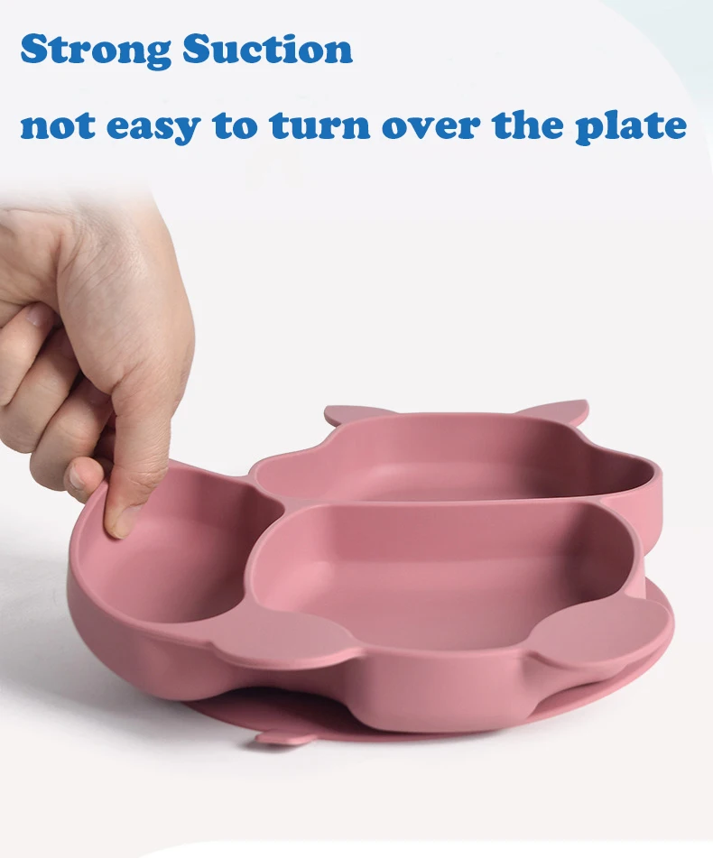 

Suction Dinnerware 3Pcs Sets Kids Plate Set plates Bowls Baby Feeding Spoon Silicon Spoon Fork Training Plate Food TableWare