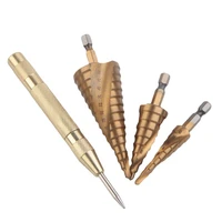 hss ladder drilling high speed steel straight groove titanium coated metal wood hole drilling tool 4 12mm 4 20mm 4 32mm