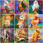 Алмазная 5D картина HUACAN с изображением совы, красочная животная, полноразмерная Мозаика из страз, наборы для вышивки крестиком, птица, искусство на стену