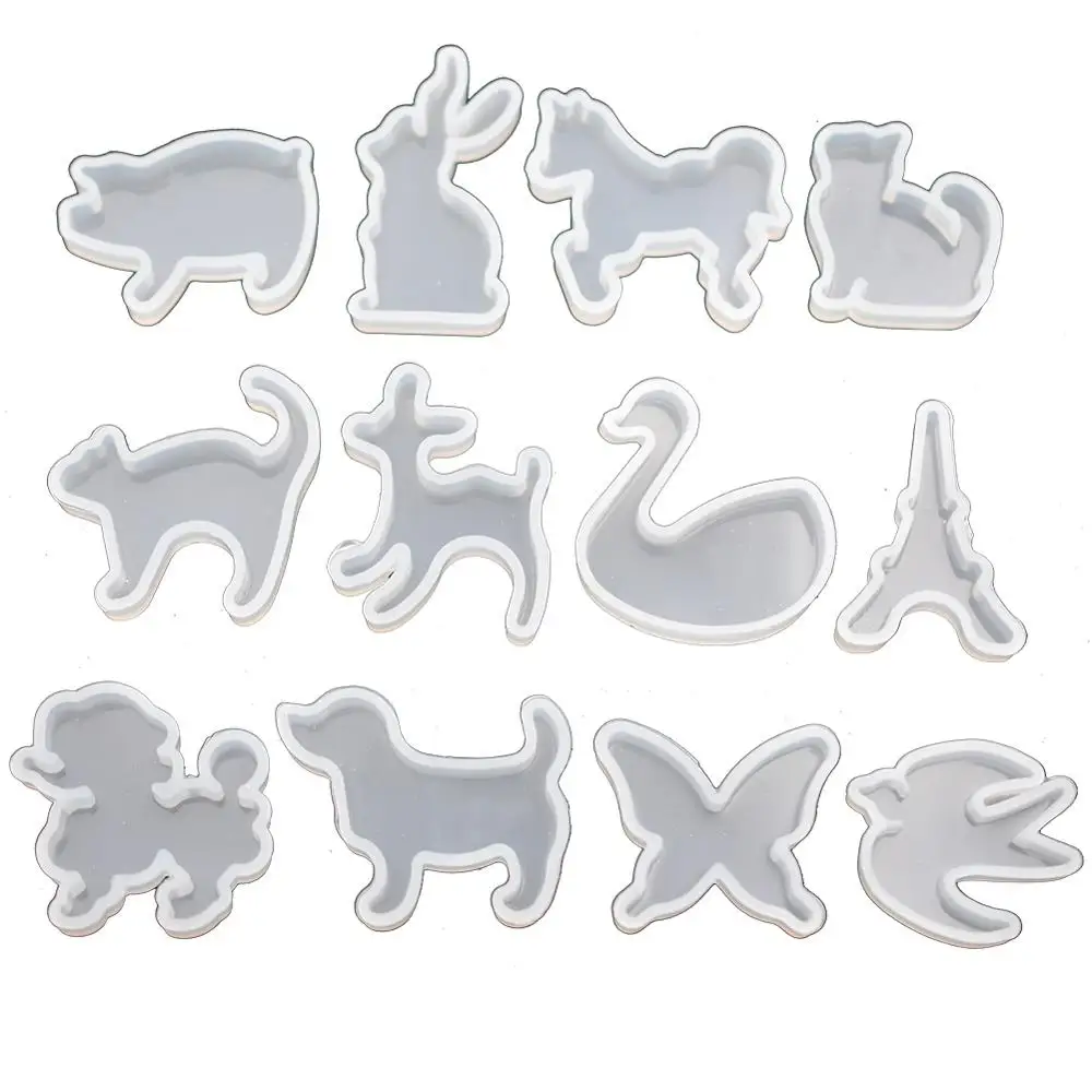 Silicone Mold for jewelry cute animals cat rabbit deer horse Resin Silicone Mould handmade epoxy resin molds