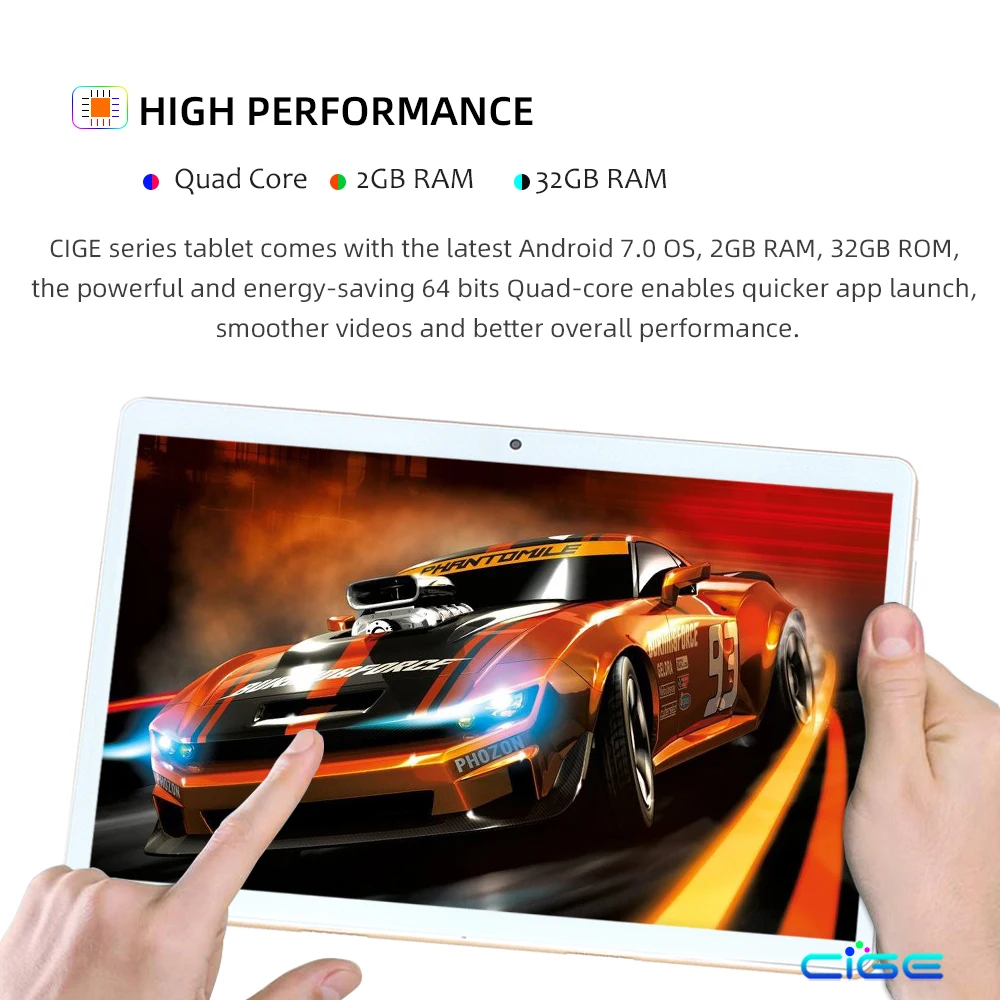 New Tablet Pc 10.1 inch Android 7.0 Tablets Quad Core Google Play 3g Phone Call GPS WiFi Bluetooth Tempered Glass 10 inch