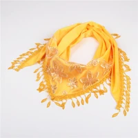 korean embroidered fringed triangle scarf fashion sunscreen scarf creative beach towel ladies shawl high quality women scarf