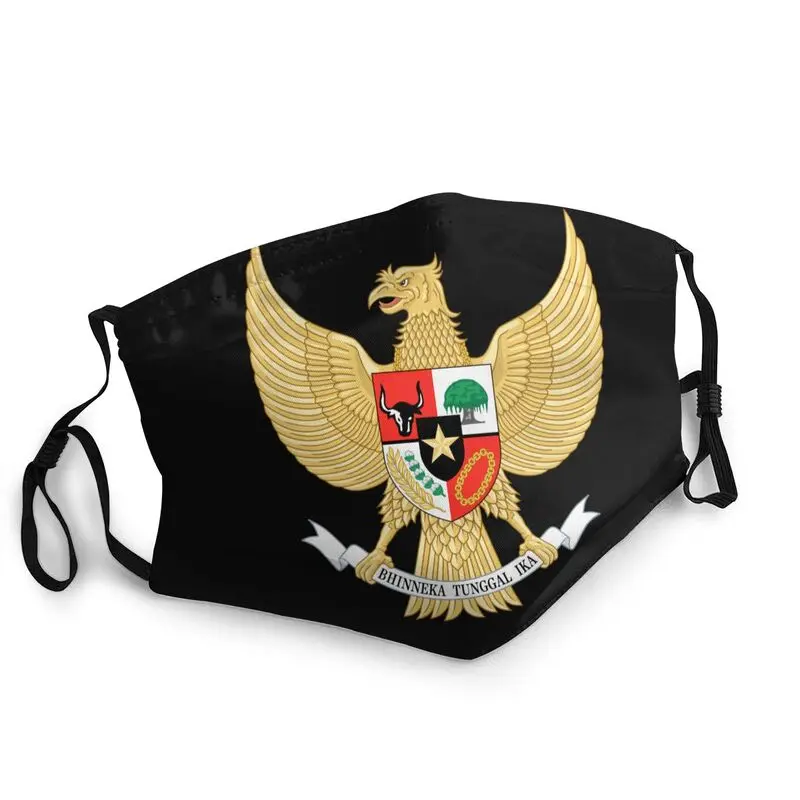 Герб индонезийский лицевая маска Для мужчин женщин Индонезия с флагом против