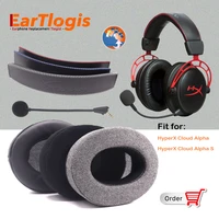eartlogis thick replacement parts for hyperx cloud alpha s headset ear pads microphone bumper mic headband earmuff