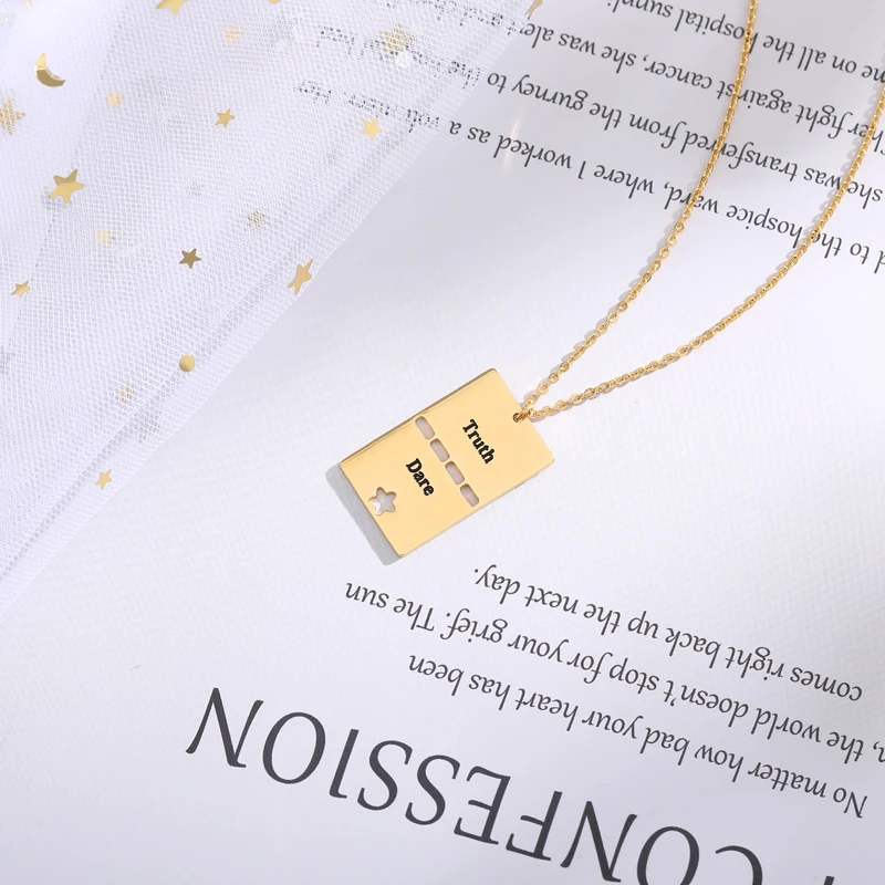 Женская подвеска с рисунком выгравированное слово подвески Женские Ювелирные