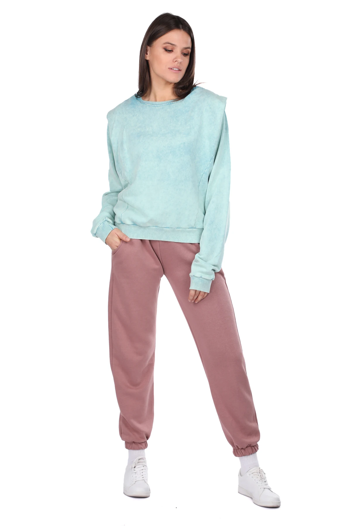 

Batik Green Womens Sweatshirt With Padded
