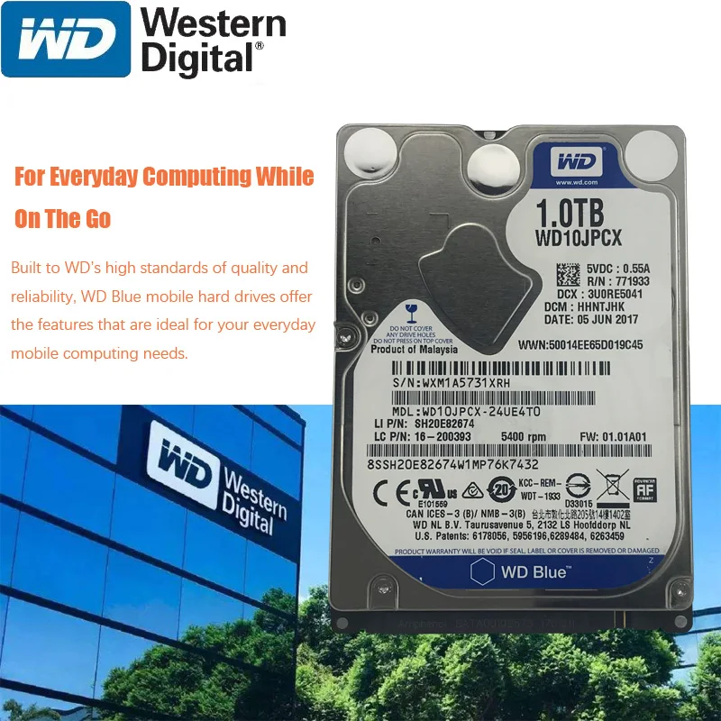 WD Blue 1TB Notebook Hard Drive Disk 5400 RPM 2.5&quot Internal HDD HD Harddisk SATA III 16M Cache 7mm for Gaming Home PS4 Laptop |