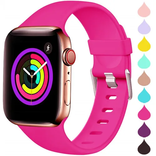 Спортивный ремешок для apple watch band 44 мм/42 мм apple watch 5 4 3 band iwatch band 5 4 3 2 correa 40 мм/38 мм браслет ремешок для часов - Цвет ремешка: pink