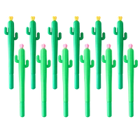 24pcs elegant cute cactus pens kawaii blue rollerball funny gel pen office accessory back to school stationery 2022 stuff thing