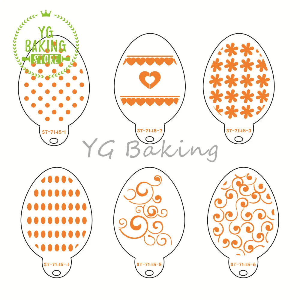 Dorica 6 шт./компл. трафареты для пасхальных яиц/печенья в горошек Пластиковые