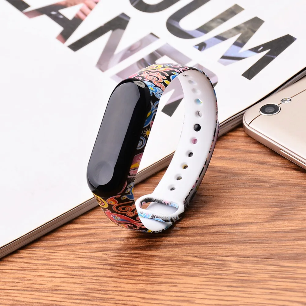 Mi band 4 Браслет замена для силиконового ремешка печать на запястье для xiaomi mi band 4 двойной цвет mi 3 mi 4 мягкие ремни
