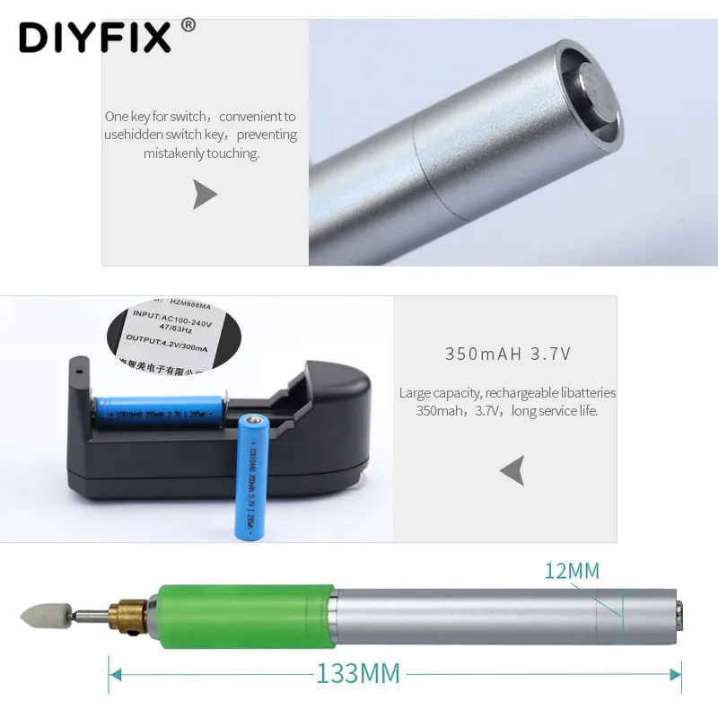 Электрический перезаряжаемый шлифовальный станок DIYFIX ручка для полировки