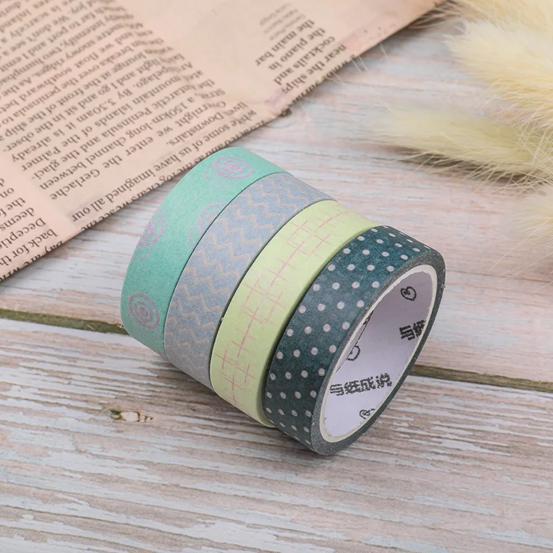 5 шт./упак. в полоску и с рисунками Сетка Набор декоративного скотча Васи