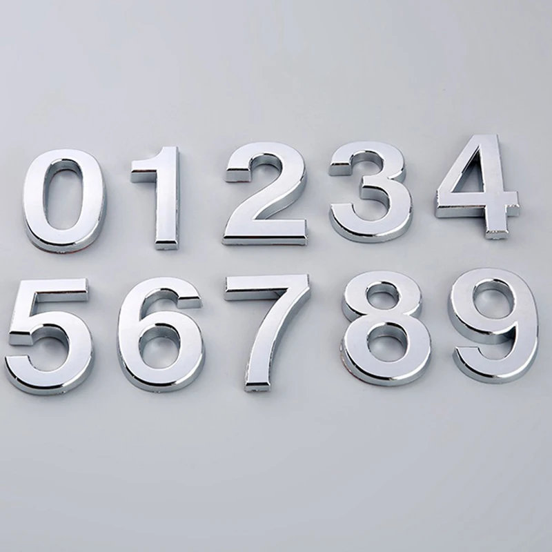 3D Digits Numeral Door Plaque Hotel Home Number Plate Sign Sticker With Self-adhesive House Numbers Outdoor | Обустройство дома