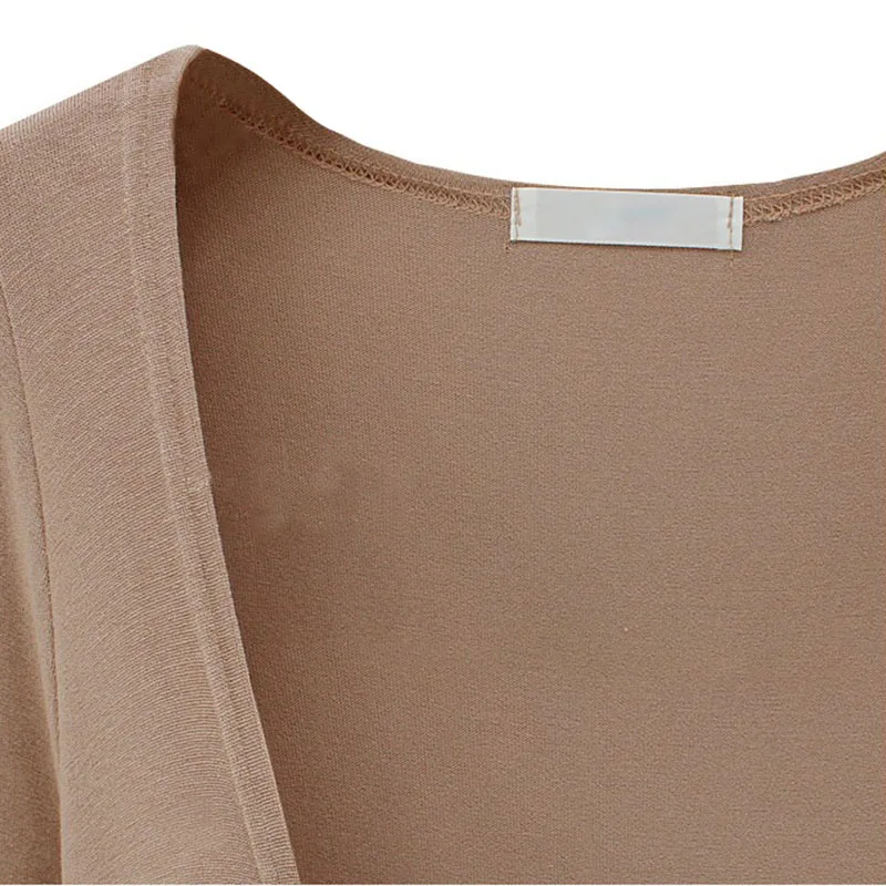 Открытый стежок женское осеннее пальто более размера Дамский Длинный рукав