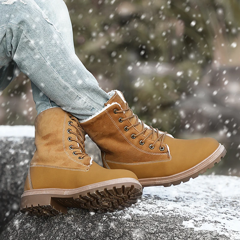 Зимние сапоги DHXH 2020 женские меховые теплые зимние из плотной кожи с бархатной