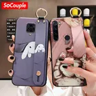 Чехол SoCouple для телефона Redmi Note 9 Pro 9t 7 8 10 11 Pro Xiaomi Poco X3 Pro F3 NFC кошка кролик ремешок на запястье мягкий чехол из ТПУ
