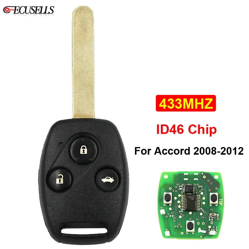 3 кнопки дистанционный ключ брелок от машины 433 МГц ID46 чип с нерезаемым лезвием