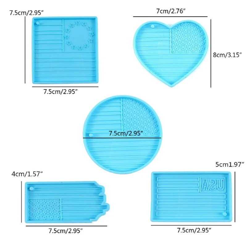 

10 Style USA Flag Resin Molds American US Flag Keychain Pendant Mold Statue of Liberty Independence Silicone Resin Molds