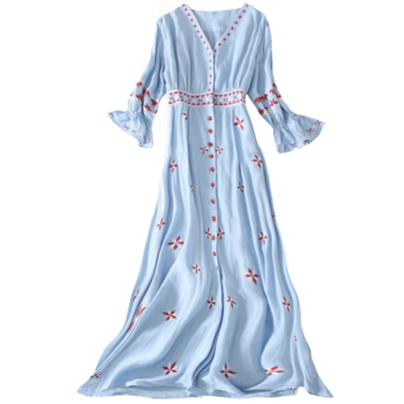 Женское летнее платье в стиле бохо сексуальное длинное с коротким рукавом и