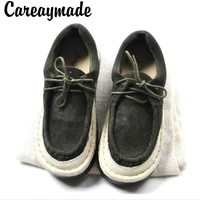 careaymade 2020 genuine leather shoespure handmade pantshoesthe retro art mori girl shoesjapanese flatform shoes 3 color