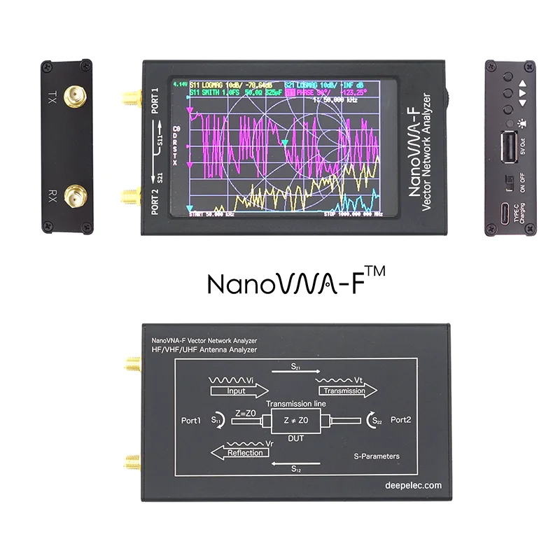 2021 NanoVNA NanoVNA-F VNA HF VHF UHF Vector Network Antenna Analyzer + 4.3 inch IPS LCD Metal Case V3.1 Version |