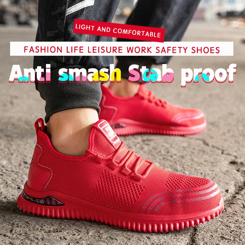 Мужские рабочие защитные ботинки кроссовки с защитой от проколов мужские