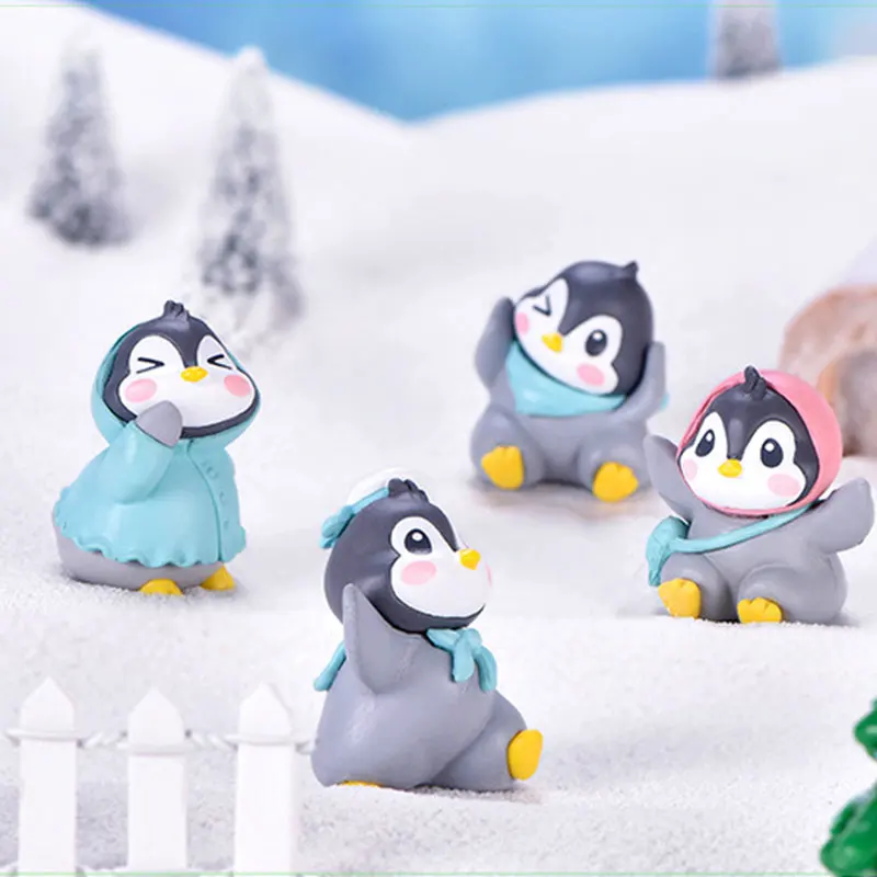 

Reusable Plastic Micro Landscape Figure Toys Gift Random Garden Decoration Cartoon Animal Penguin Model Funny Home Supplies