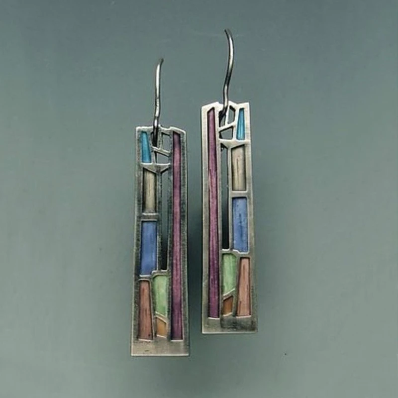 Винтажные разноцветные Висячие серьги для женщин богемные этнические полые